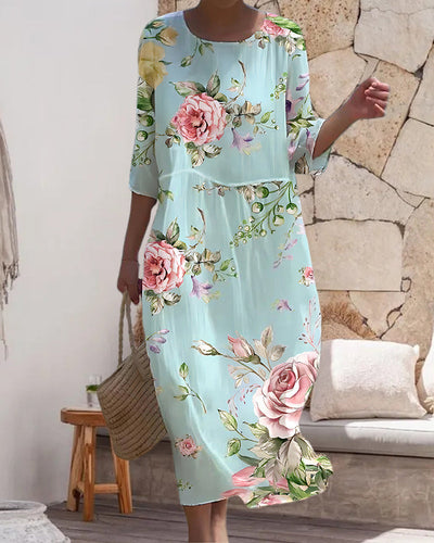 Linnea™ | Elegant Blommig Klänning