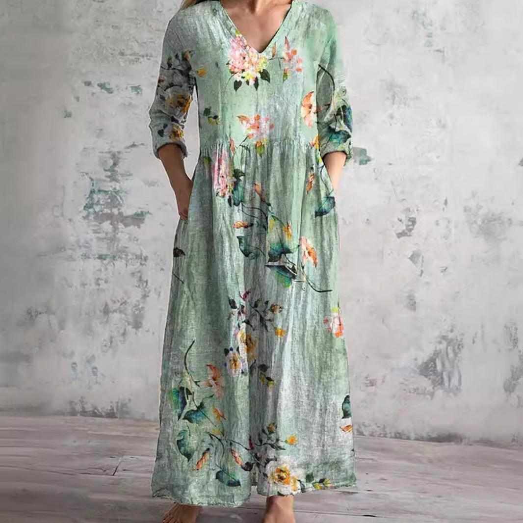 Aisling | Elegant sommarklänning i hög kvalitet med blommönster