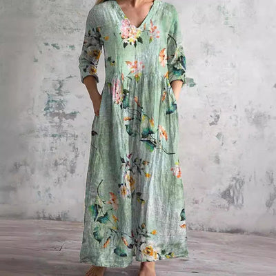 Aisling | Elegant sommarklänning i hög kvalitet med blommönster