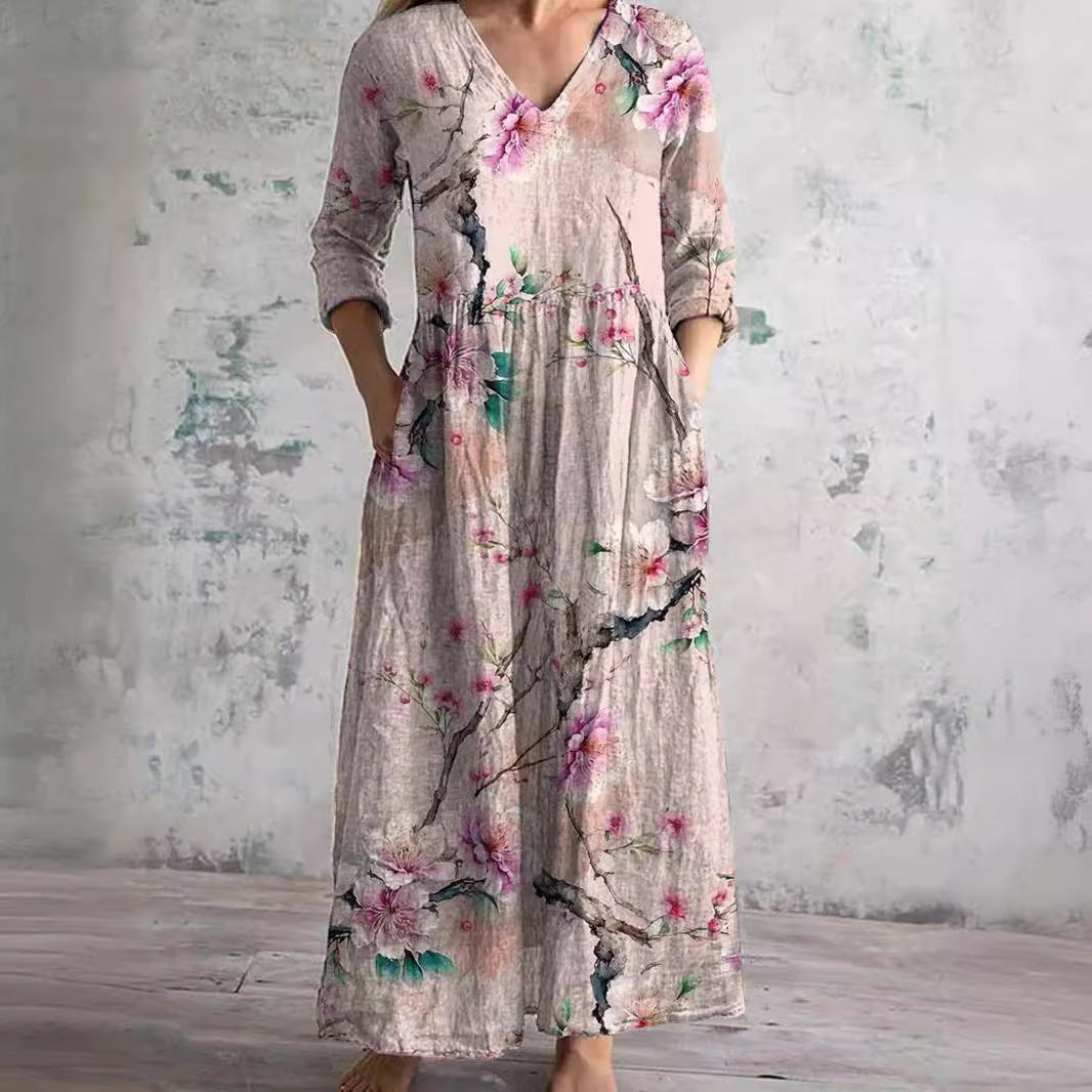 Aisling | Elegant sommarklänning i hög kvalitet med blommönster