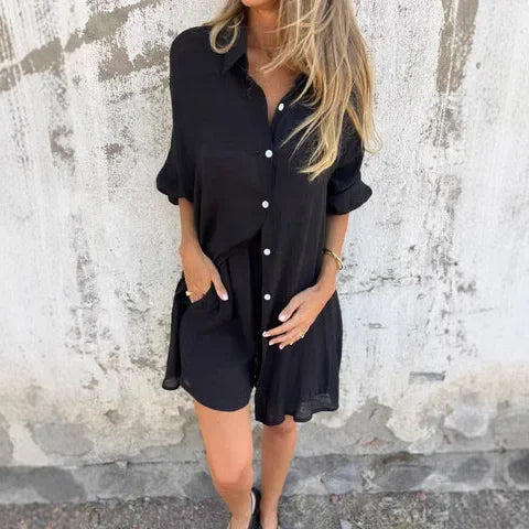 Nora | Avslappnad blus och shortsset