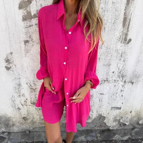 Nora | Avslappnad blus och shortsset