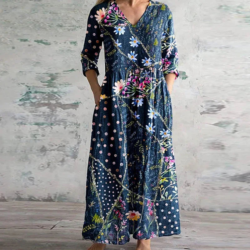 Aisling | Elegant sommarklänning i hög kvalitet med blommönster